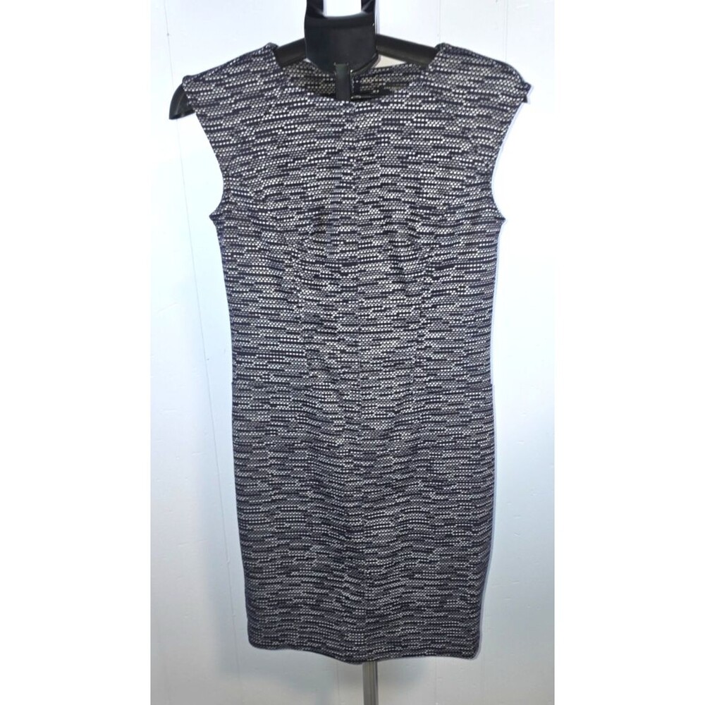 Ann Taylor Petites Black White Career Medium Petite Dres MP Sleeveless Sheath